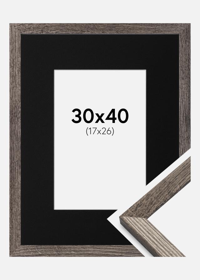 Keret Fiorito Dió 30x40 cm - Paszpartu Fekete 18x27 cm