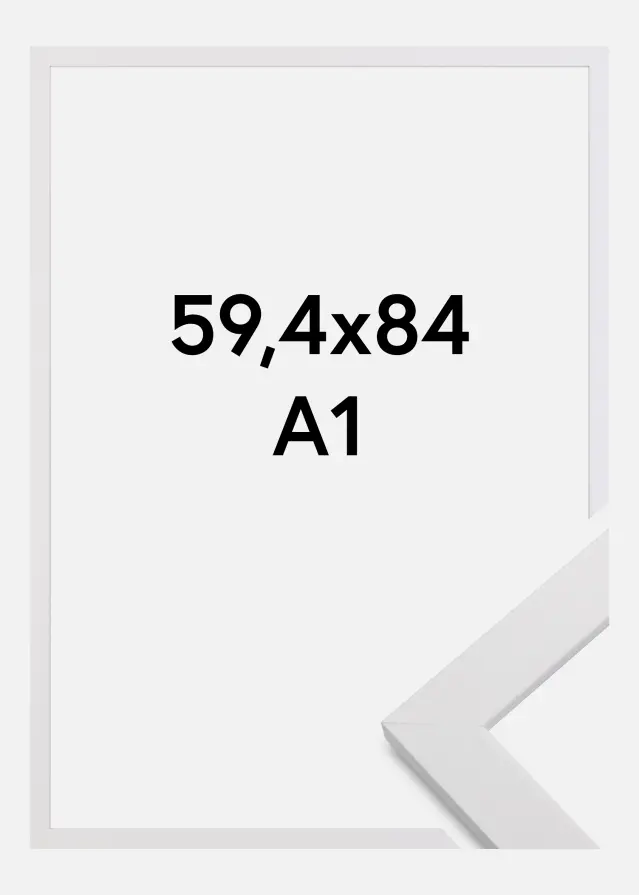 Keret Fehér Fa Akrilüveg 59,4x84,1 cm (A1)