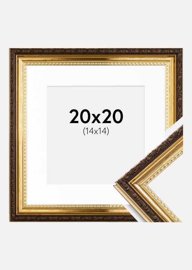 Keret Abisko Arany 20x20 cm - Paszpartu Fehér 15x15 cm