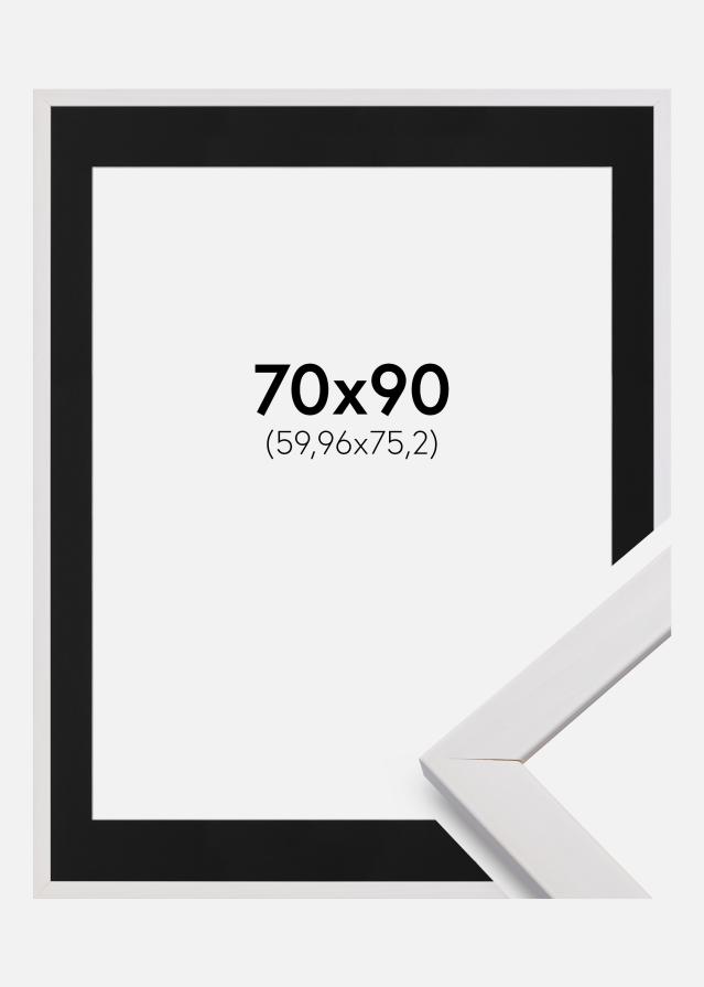 Keret Elegáns Fehér 70x90 cm - Paszpartu Fekete 24x30 inches