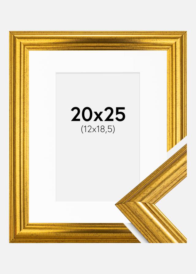 Keret Västkusten Arany 20x25 cm - Paszpartu Fehér 13x19,5 cm