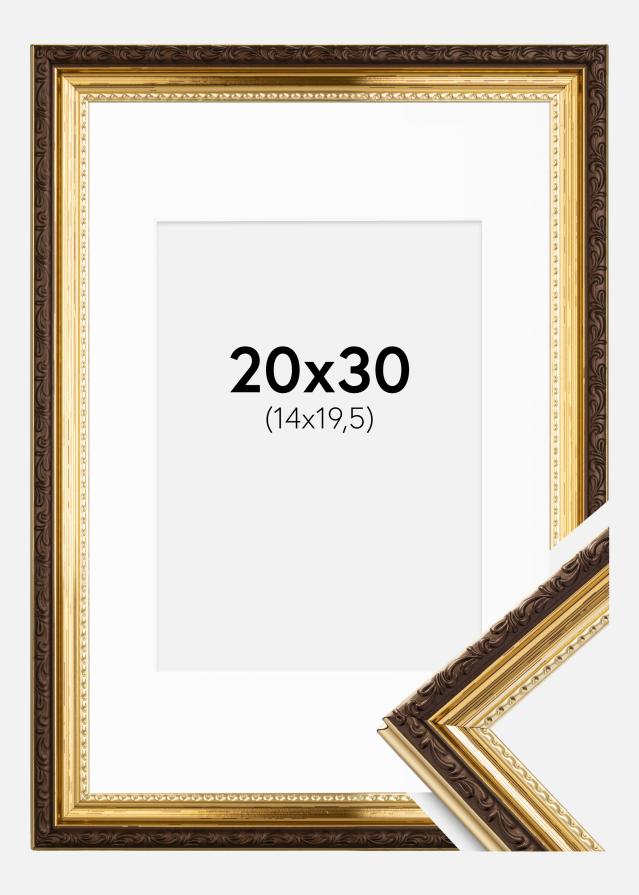 Keret Abisko Arany 20x30 cm - Paszpartu Fehér 15x21 cm (A5)