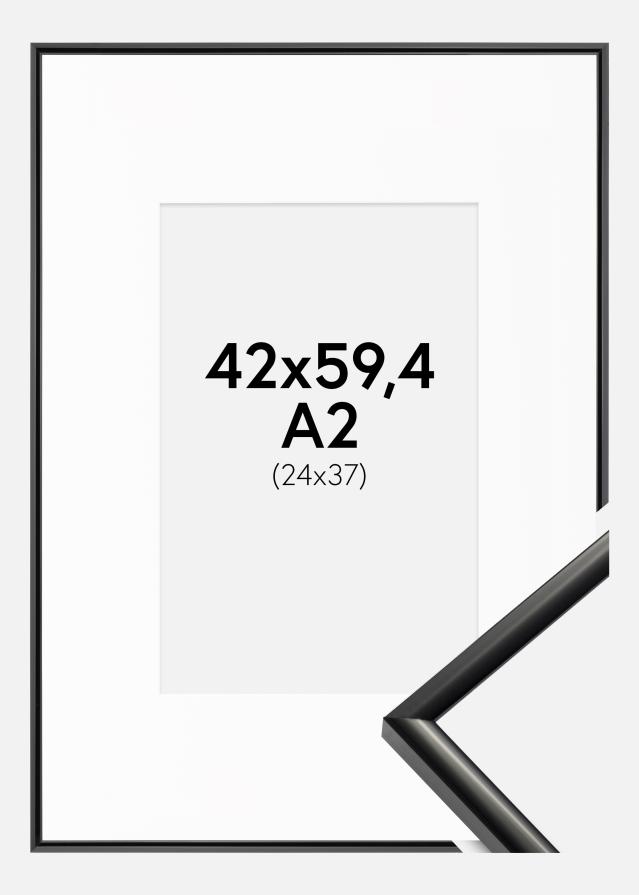 Keret New Lifestyle Fekete 42x59,4 cm (A2) - Paszpartu Fehér 25x38 cm