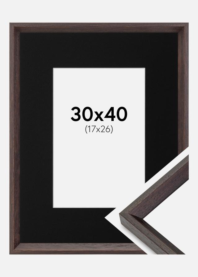 Keret Globe Espresso 30x40 cm - Paszpartu Fekete 18x27 cm