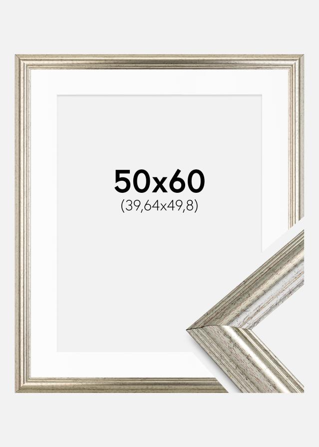 Keret Västkusten Ezüst 50x60 cm - Paszpartu Fehér 16x20 inches