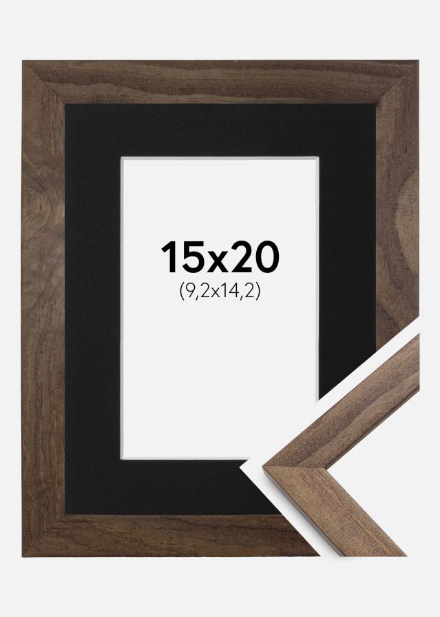 Keret Elegáns Dió 15x20 cm - Paszpartu Fekete 4x6 inches