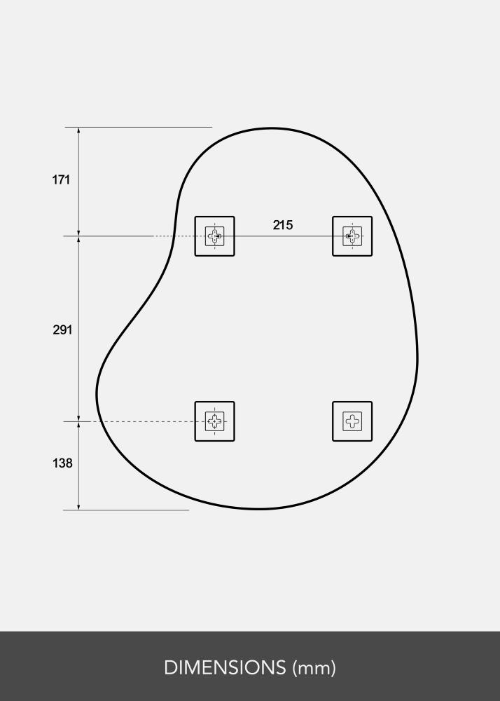 Tükör Cashew 50x60 cm
