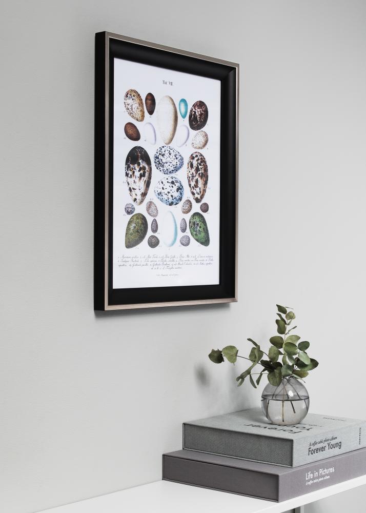 Keret Öjaren Fekete-Ezüst 70x100 cm - Paszpartu Fekete 59,4x84 cm (A1)