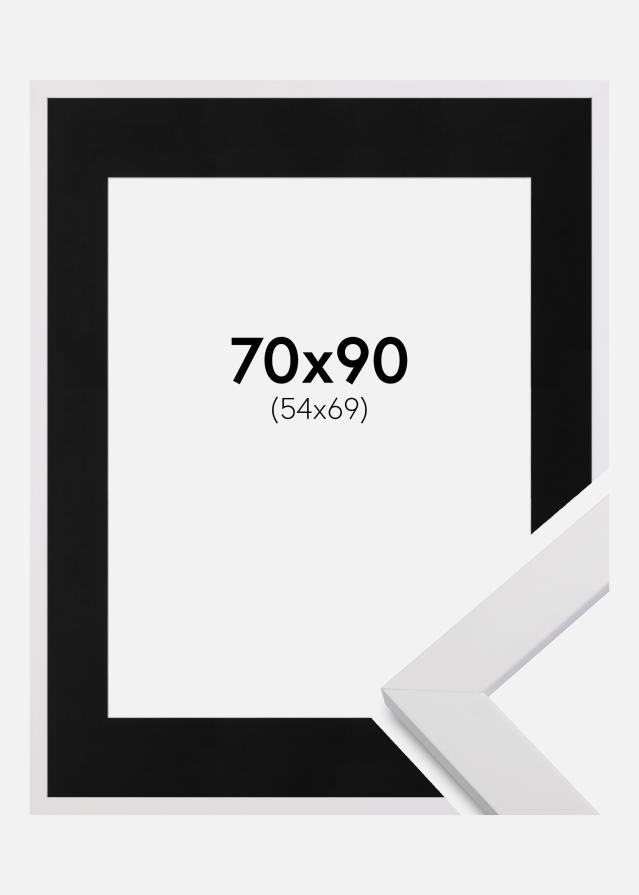 Keret White Wood 70x90 cm - Paszpartu Fekete 55x70 cm