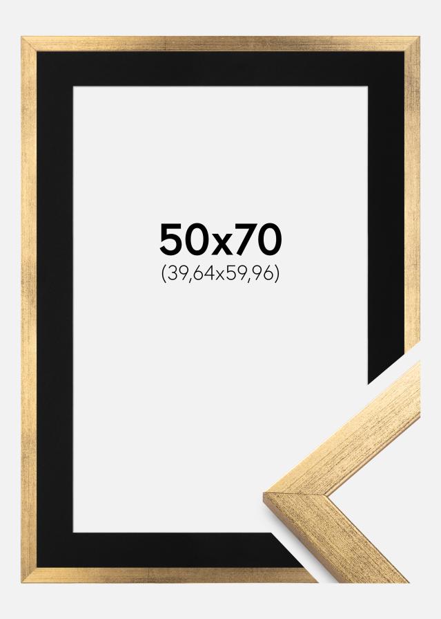 Keret Elegáns Arany 50x70 cm - Paszpartu Fekete 16x24 inches