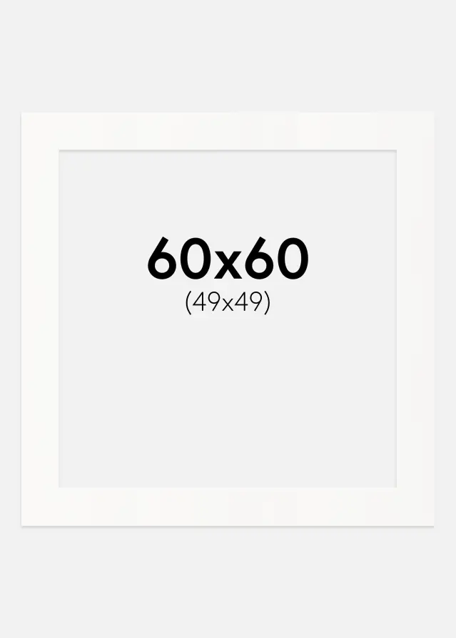 Paszpartu Piszkosfehér Fehér él 60x60 cm (49x49)