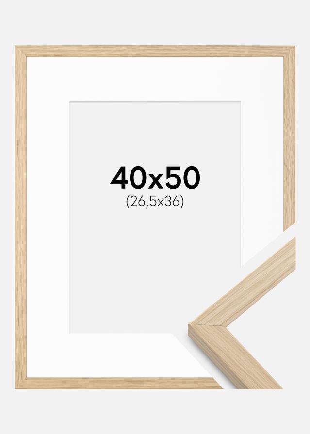 Keret Grimsåker Tölgy 40x50 cm - Paszpartu Fehér 27,5x37 cm