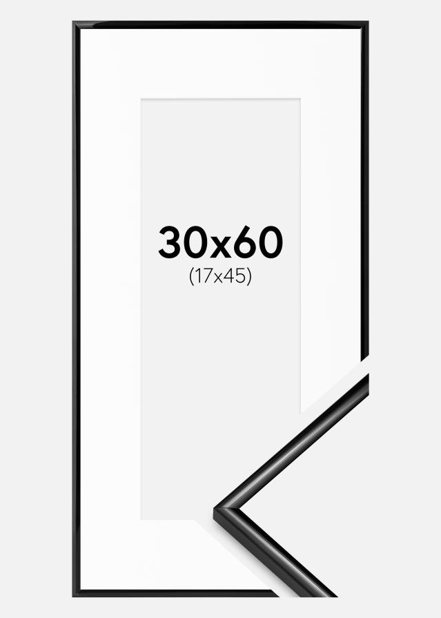 Keret Scandi Fekete 30x60 cm - Paszpartu Fehér 18x46 cm