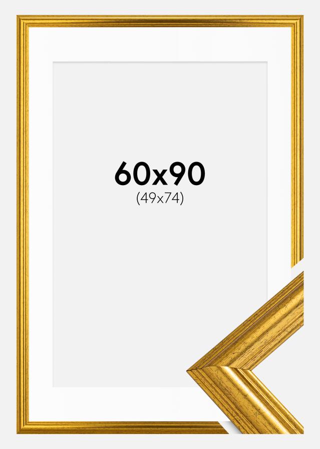 Keret Västkusten Arany 60x90 cm - Paszpartu Fehér 50x75 cm