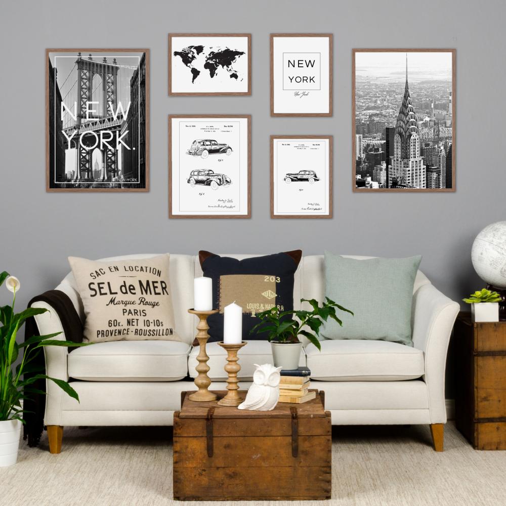 Világtérkép - Fekete Poszter