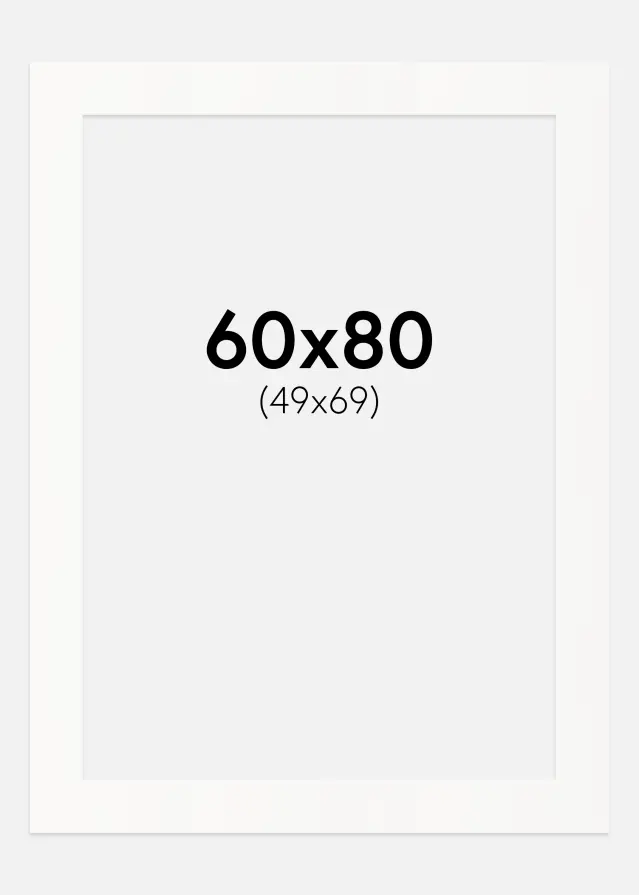 Paszpartu Piszkosfehér Fehér él 60x80 cm (49x69)