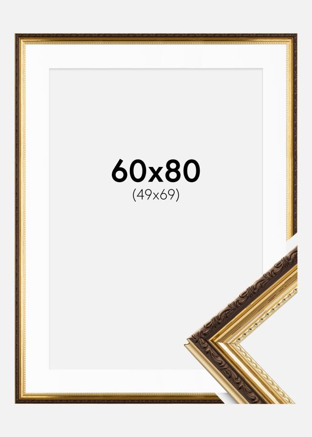 Keret Abisko Arany 60x80 cm - Paszpartu Fehér 50x70 cm
