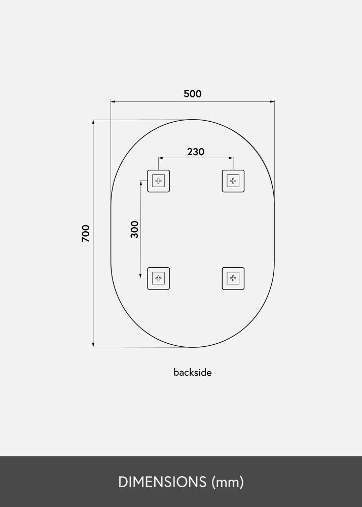 KAILA Tükör Ovális Rose Gold 50x70 cm