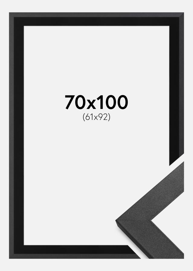 Keret Graphite Wood 70x100 cm - Paszpartu Fekete 62x93 cm