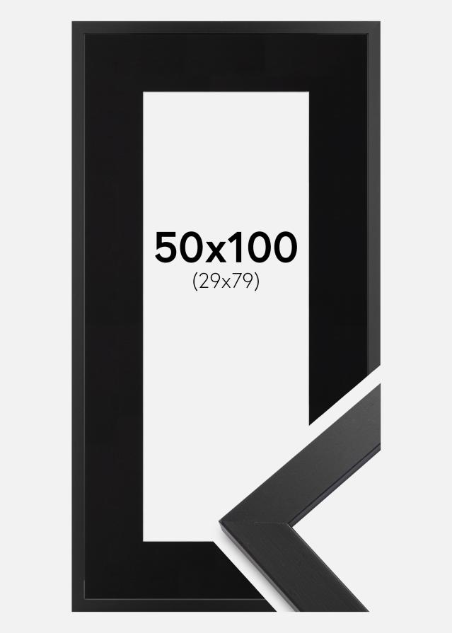 Keret Black Wood 50x100 cm - Paszpartu Fekete 30x80 cm