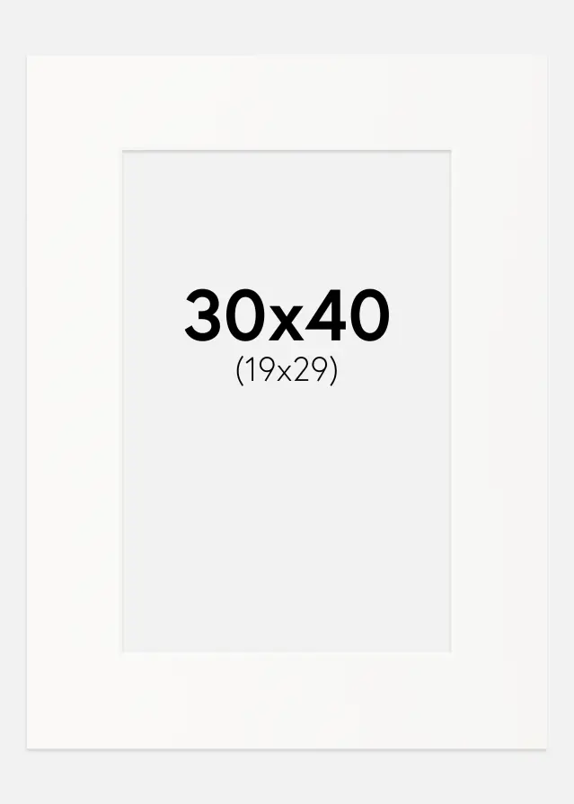 Paszpartu Piszkosfehér Fehér él 30x40 cm (19x29)