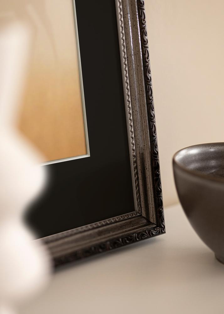 Keret Abisko Ezüst 24x30 cm - Paszpartu Fekete 18x24 cm