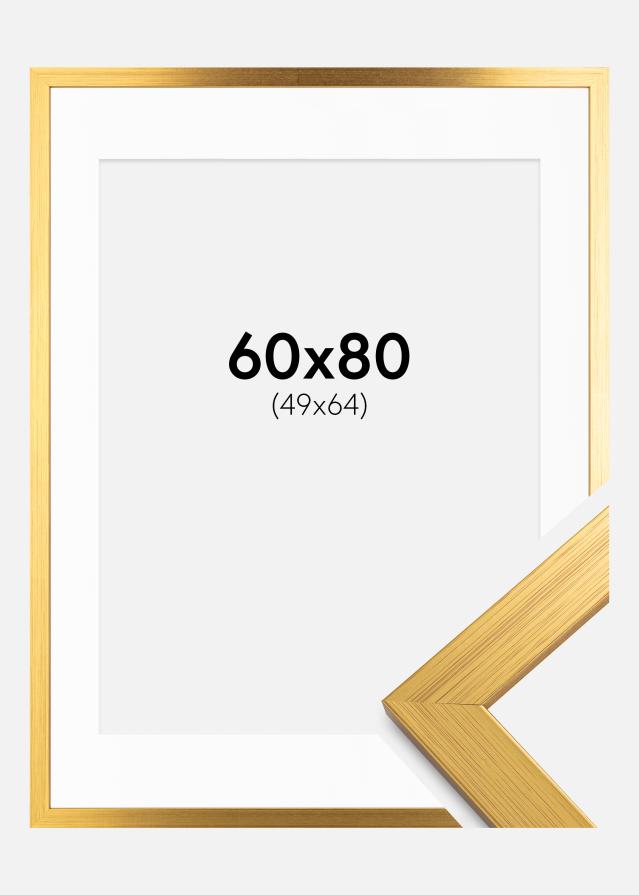 Keret Gold Wood 60x80 cm - Paszpartu Fehér 50x65 cm