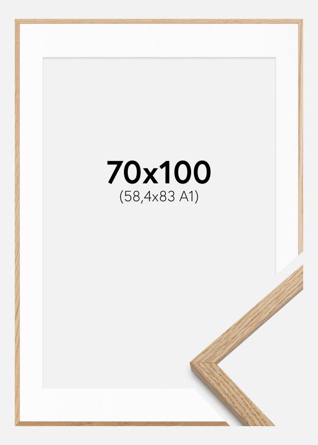 Keret Oslo Tölgy 70x100 cm - Paszpartu Fehér 59,4x84 cm (A1)