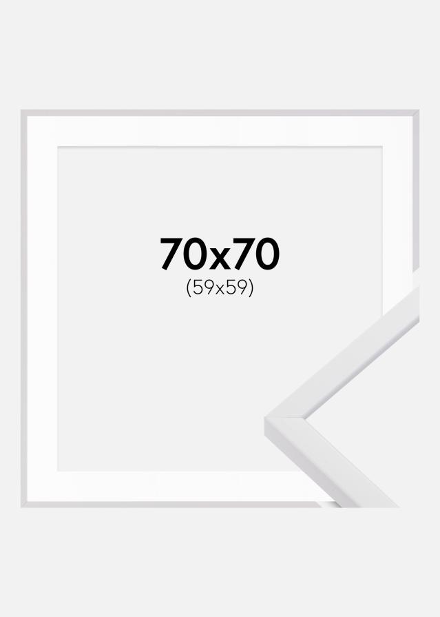 Keret E-Line Fehér 70x70 cm - Paszpartu Fehér 60x60 cm