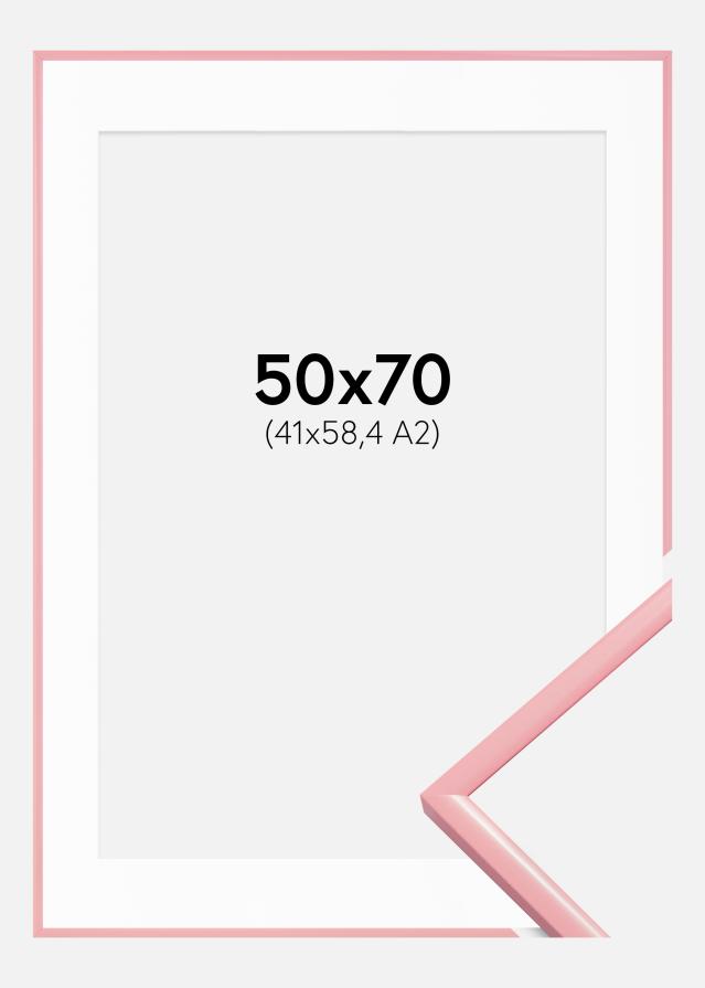 Keret New Lifestyle Rózsaszín 50x70 cm - Paszpartu Fehér 42x59,4 cm (A2)