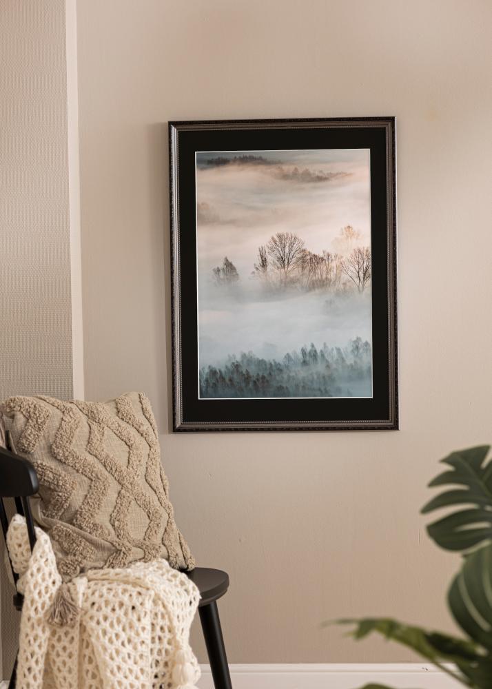 Keret Abisko Ezüst 24x30 cm - Paszpartu Fekete 18x24 cm