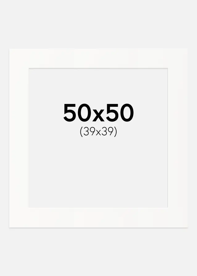 Paszpartu Piszkosfehér Fehér él 50x50 cm (39x39)