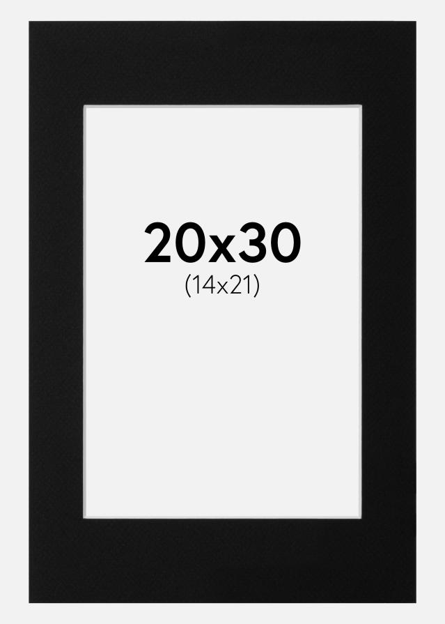 Paszpartu Fekete Standard Fehér él 20x30 (14x21)