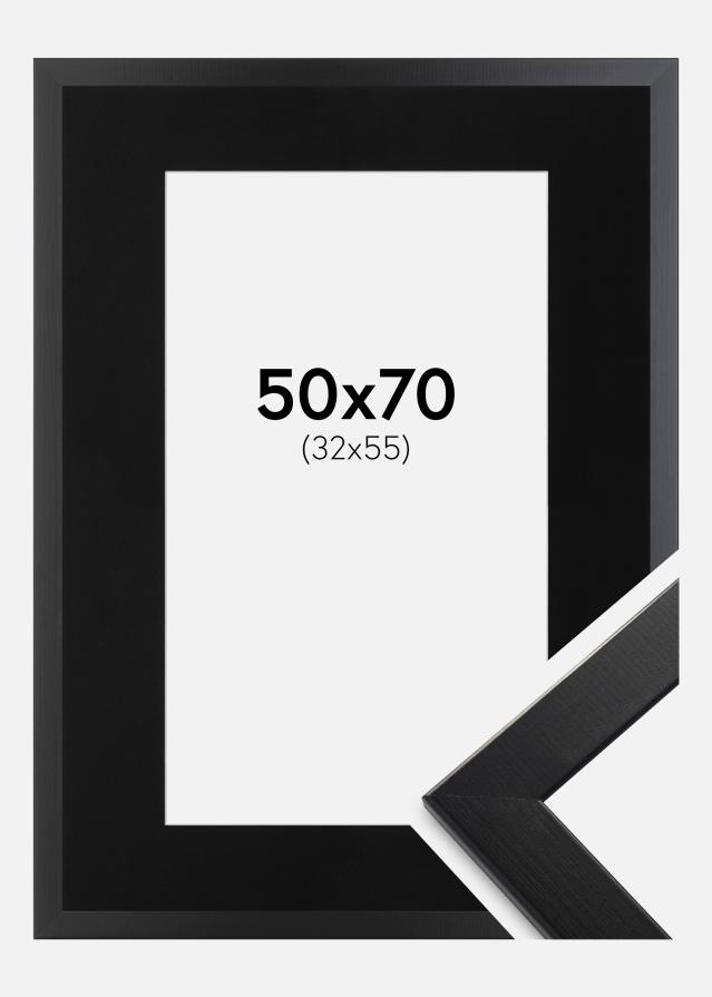 Keret Trendline Fekete 50x70 cm - Paszpartu Fekete 33x56 cm