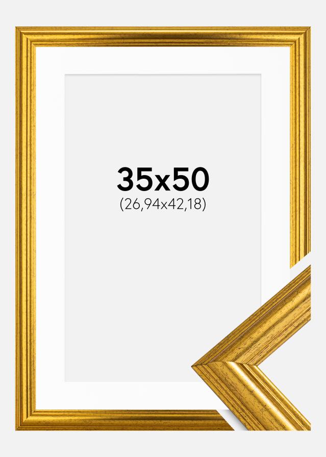 Keret Västkusten Arany 35x50 cm - Paszpartu Fehér 11x17 inches