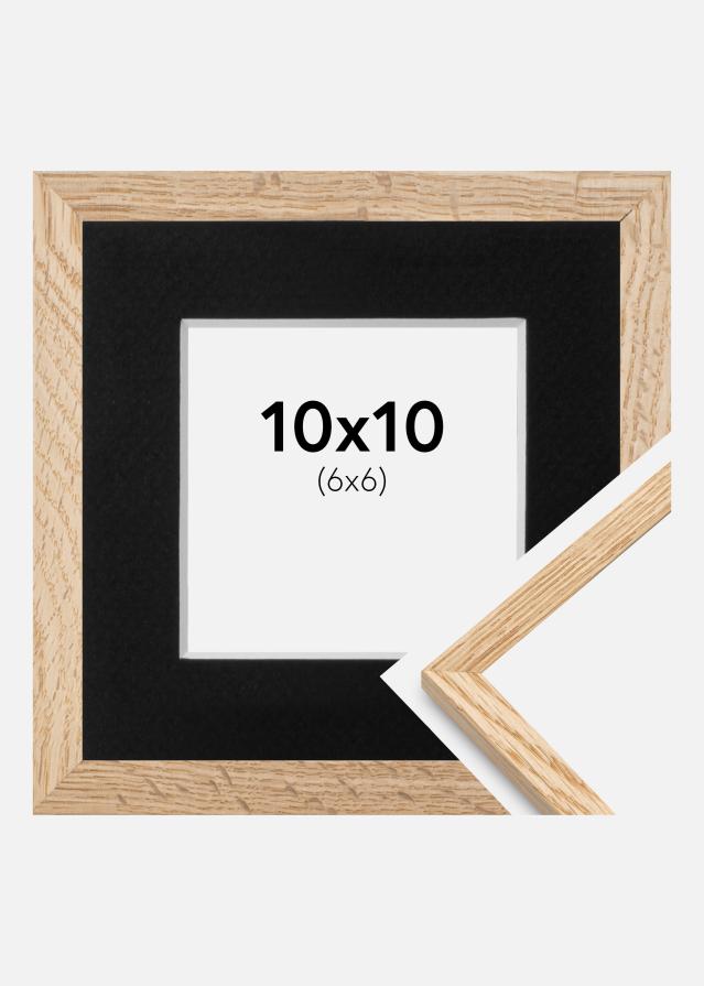 Keret Vékony Tölgy 10x10 cm - Paszpartu Fekete 7x7 cm