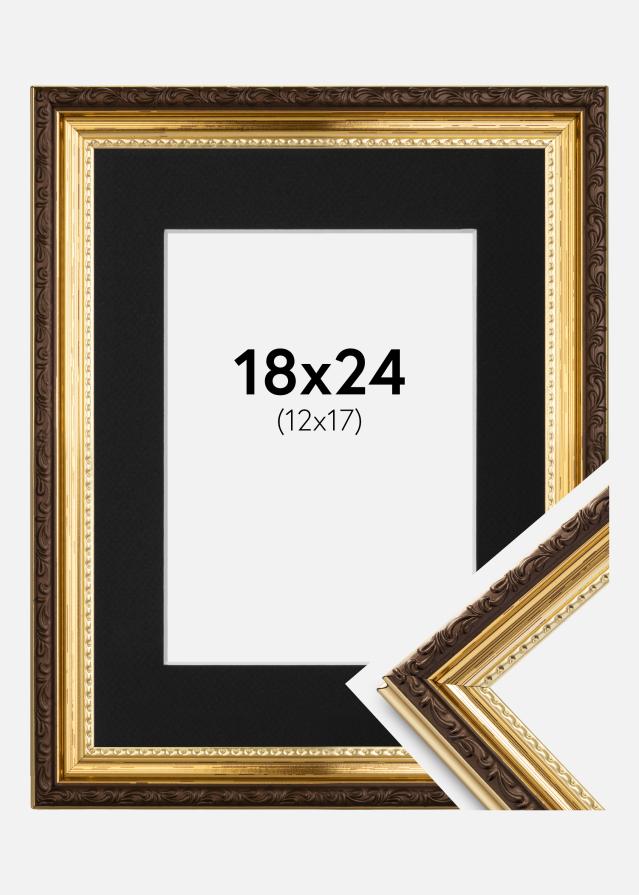 Keret Abisko Arany 18x24 cm - Paszpartu Fekete 13x18 cm