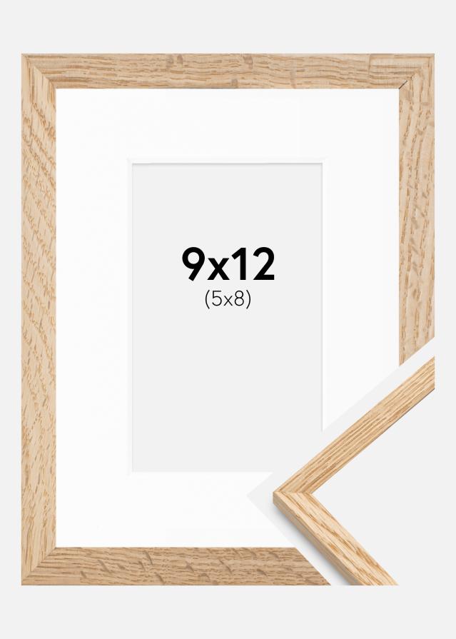 Keret Vékony Tölgy 9x12 cm - Paszpartu Fehér 6x9 cm