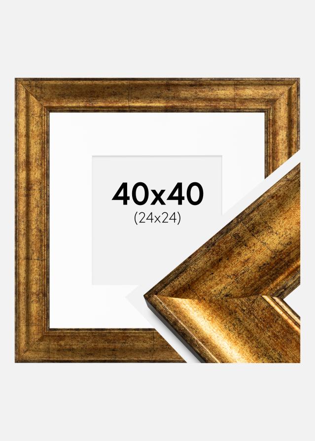 Keret Saltsjöbaden Arany 40x40 cm - Paszpartu Fehér 25x25 cm
