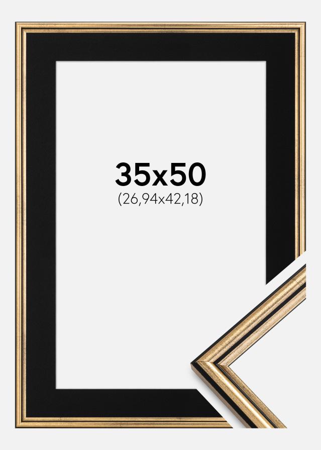 Keret Horndal Arany 35x50 cm - Paszpartu Fekete 11x17 inches