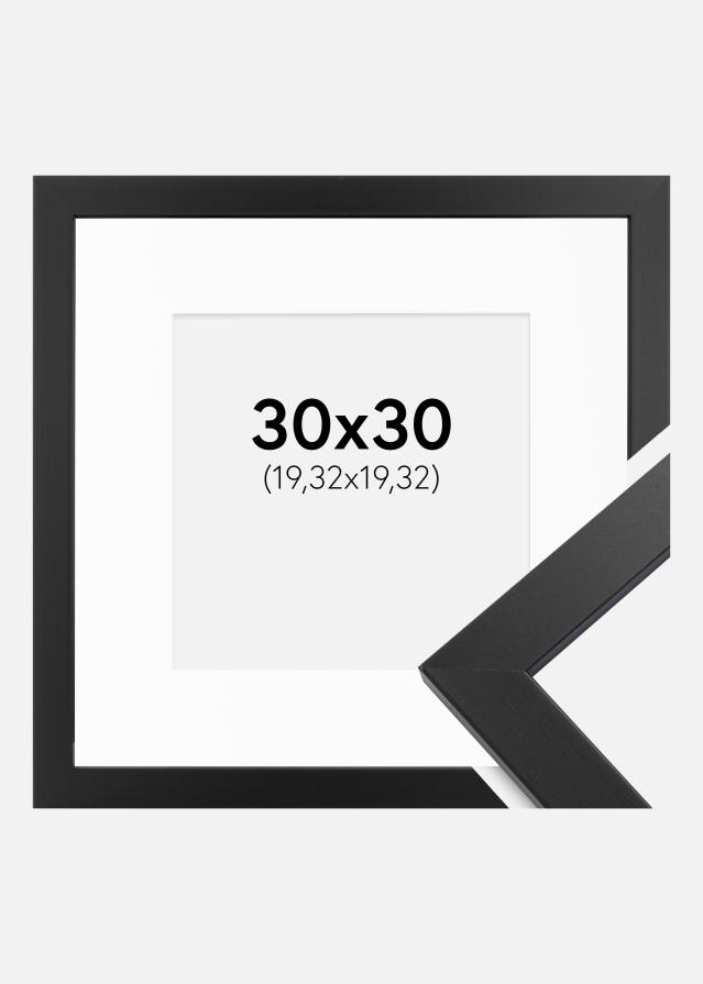 Keret Black Wood 30x30 cm - Paszpartu Fehér 8x8 inches