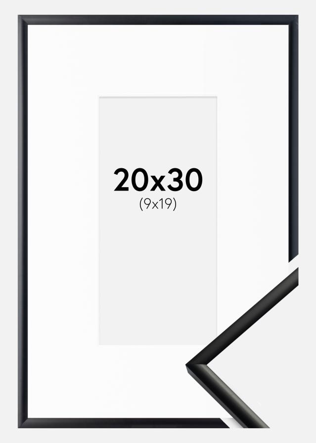 Keret New Lifestyle Matt Fekete 20x30 cm - Paszpartu Fehér 10x20 cm