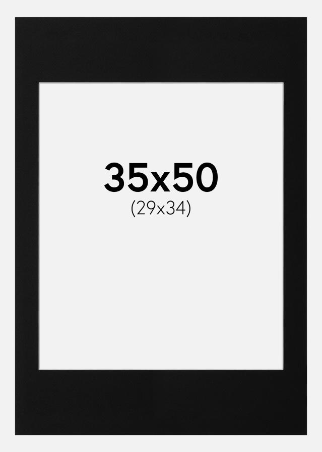 Paszpartu Fekete Standard Fehér él 35x50 cm (29x34)