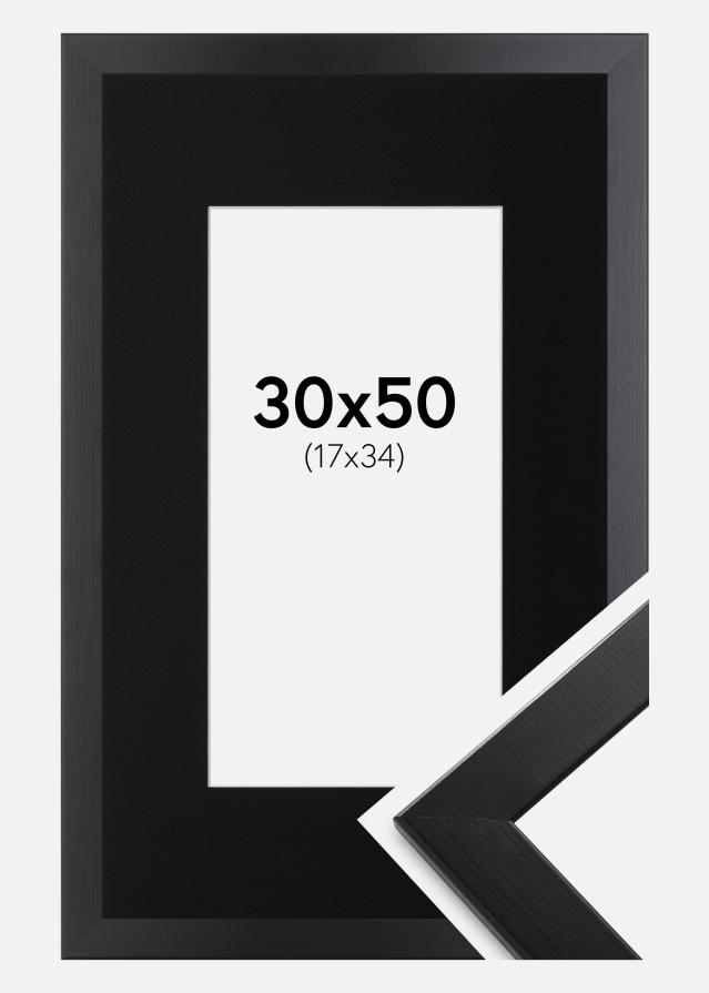Keret Trendline Fekete 30x50 cm - Paszpartu Fekete 18x35 cm