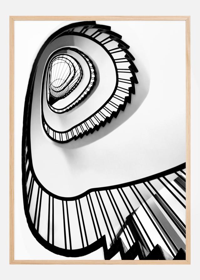 Spiral stairs BW Poszter