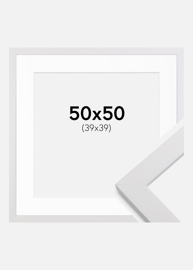 Keret White Wood 50x50 cm - Paszpartu Fehér 40x40 cm