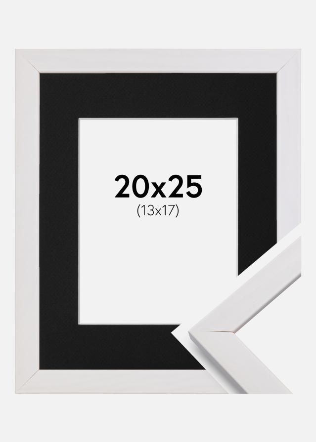 Keret Elegáns Fehér 20x25 cm - Paszpartu Fekete 14x18 cm