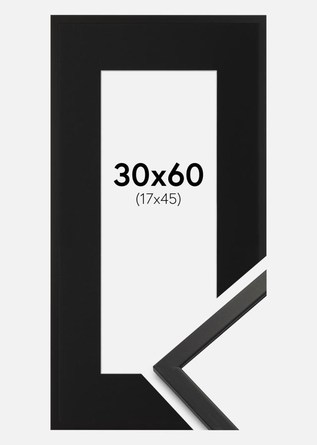 Keret Edsbyn Fekete 30x60 cm - Paszpartu Fekete 18x46 cm