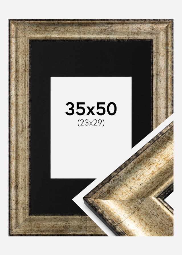 Keret Saltsjöbaden Antik arany 35x50 cm - Paszpartu Fekete 24x30 cm