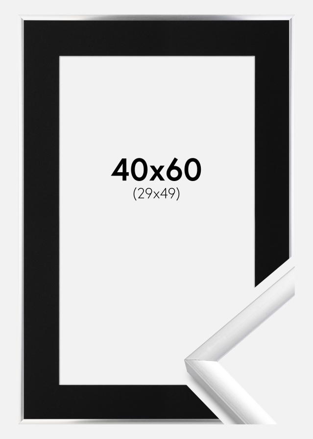 Keret New Lifestyle Ezüst 40x60 cm - Paszpartu Fekete 30x50 cm